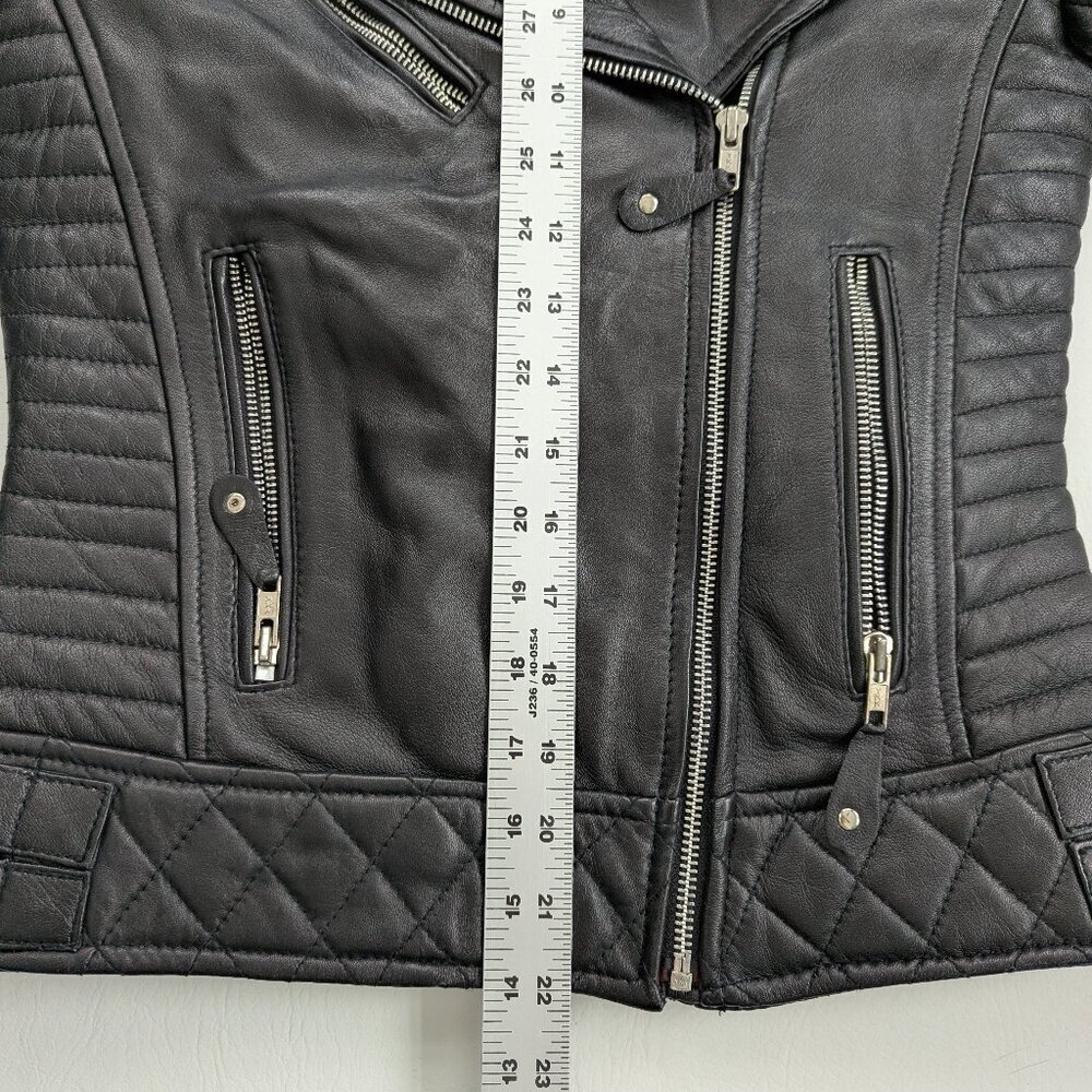 Y&M Leather Women's Leather Moto Jacket XS - Picture 10 of 11